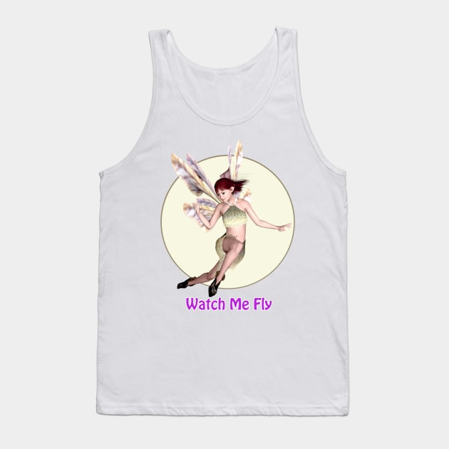 Watch me fly fairy faerie elf butterfly wings flying Tank Top by Fantasyart123